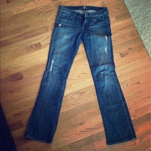 Seven for all mankind distressed bootcut jeans
